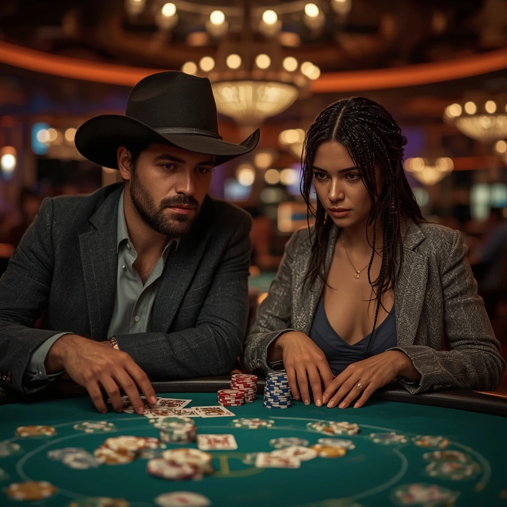 photo de deux personnes jouant au poker chez Betclic Poker